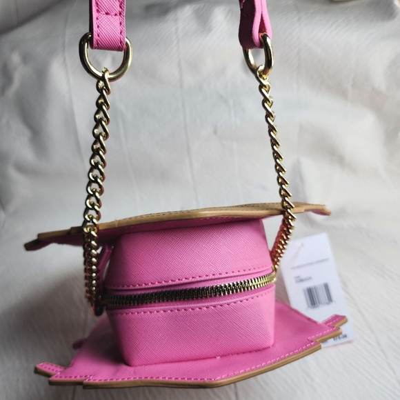 Betsey Johnson Crossbody Bag Pink Beach House With Frenchie Dog Purse NWT - Picture 9 of 17